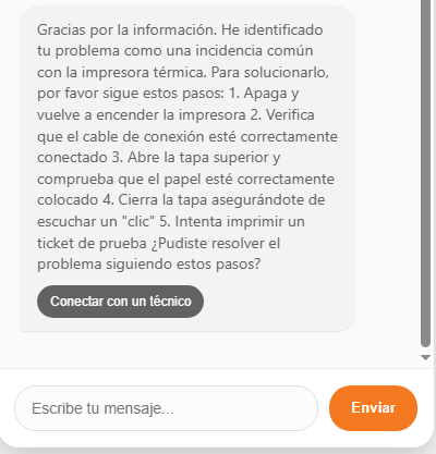 Diseño de interfaz de usuario y flujo de respuesta híbrido
