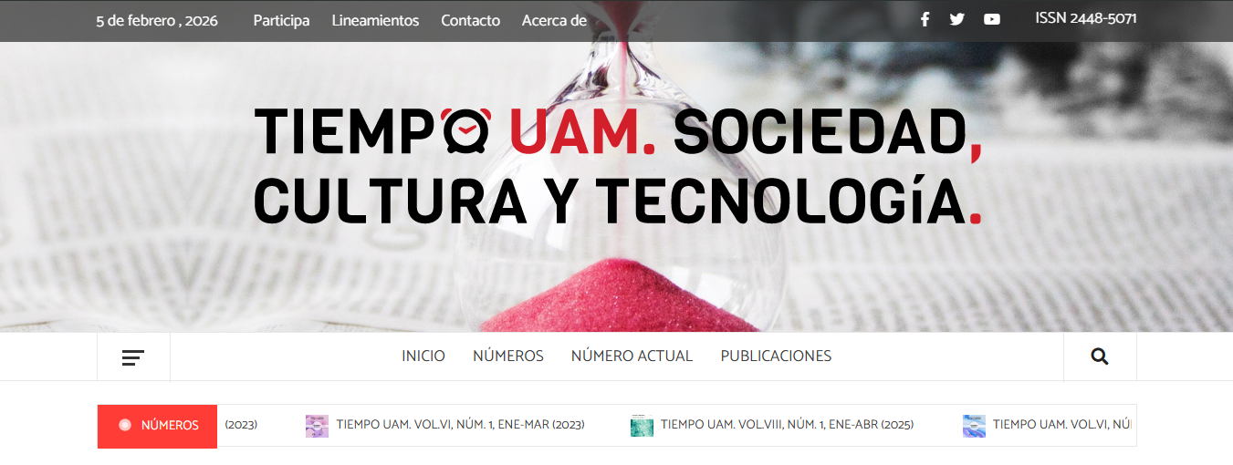 Landing principal de la revista digital Tiempo UAM
